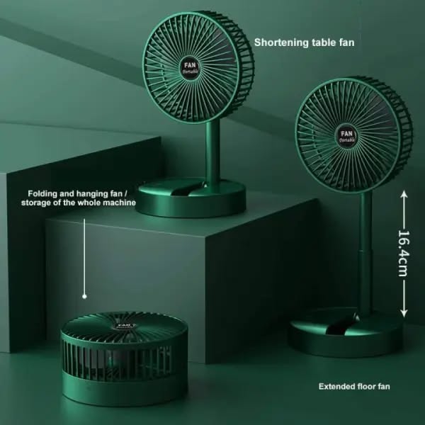 Rechargeable Foldable Telescopic Fan Low Noise Portable Folding Fan Super Fast