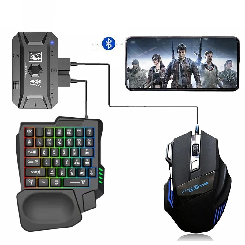 5 In 1 Combo Gaming Keyboard And Mouse Wireless Bluetooth For PC Smartphone PUBG Mobile Game Accessories