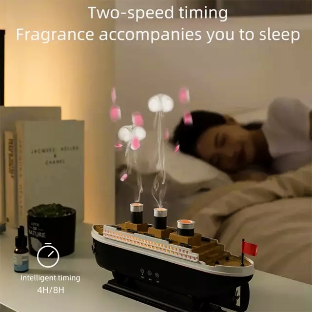 Aroma Diffuser Ship Cool Mist Humidifier with Remote Control