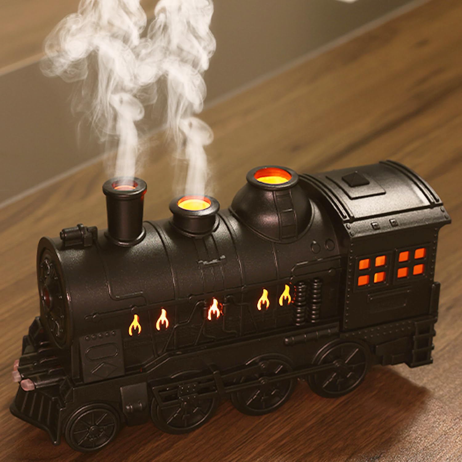 Creative Train Spit Ring Ultrasonic Air Humidifier Aromatherapy Home Bedroom Creative Essential Oil Burner Diffuser