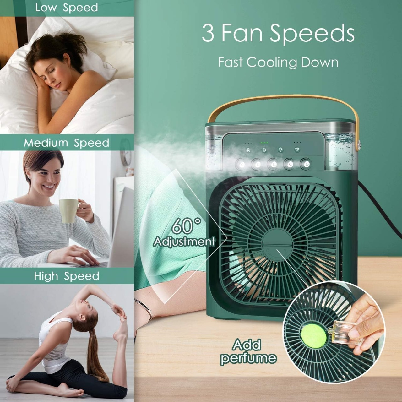 Air Cooling USB Fan with LED