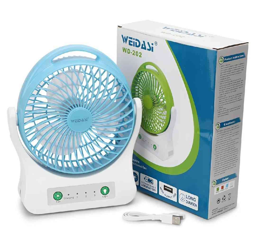 Weidasi WD 202 রিচার্জেবল ফ্যান চার্জার ফ্যান