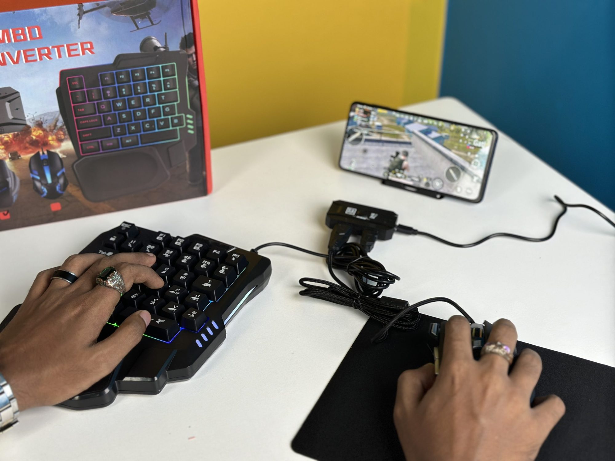 5 In 1 Combo Gaming Keyboard And Mouse Wireless Bluetooth For PC Smartphone PUBG Mobile Game Accessories